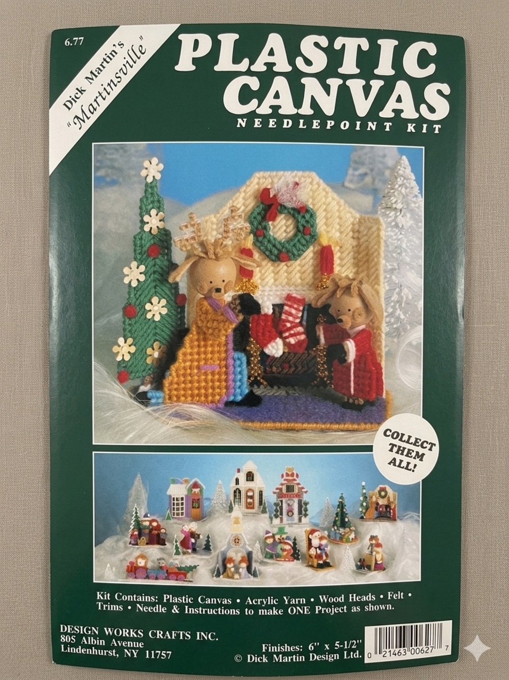 Dick Martins Martinsville Plastic Canvas Christmas Scene Needlepoint Kit 627 NEW